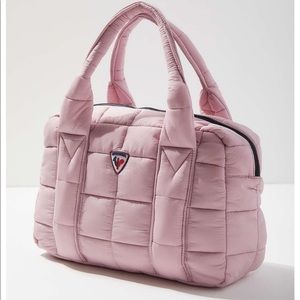 UO Rossignol Pink Zip Tote Puffer Bag